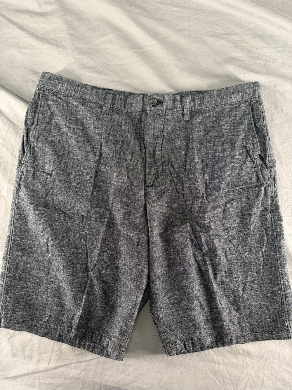 Banana Republic Heather Gray Flat-Front Shorts